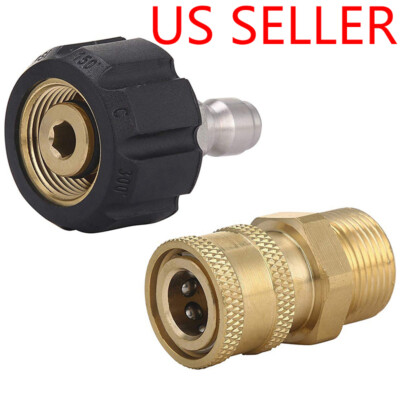 #ad Pressure Washer Hose Connector Adapter Set Quick Connect Gun to Wand M22 to1 4in $12.15