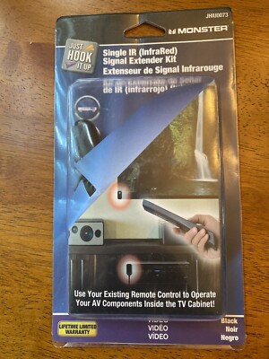 Monster JHIU0073 Just Hook It Up HDMI IR KIT Receives 26 ft & 34 to 60 KHz Black