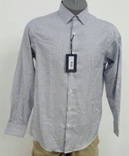 Hart Schaffner Marx Blue Chevron Striped Cotton L/S Men's Shirt NWT 145 M L