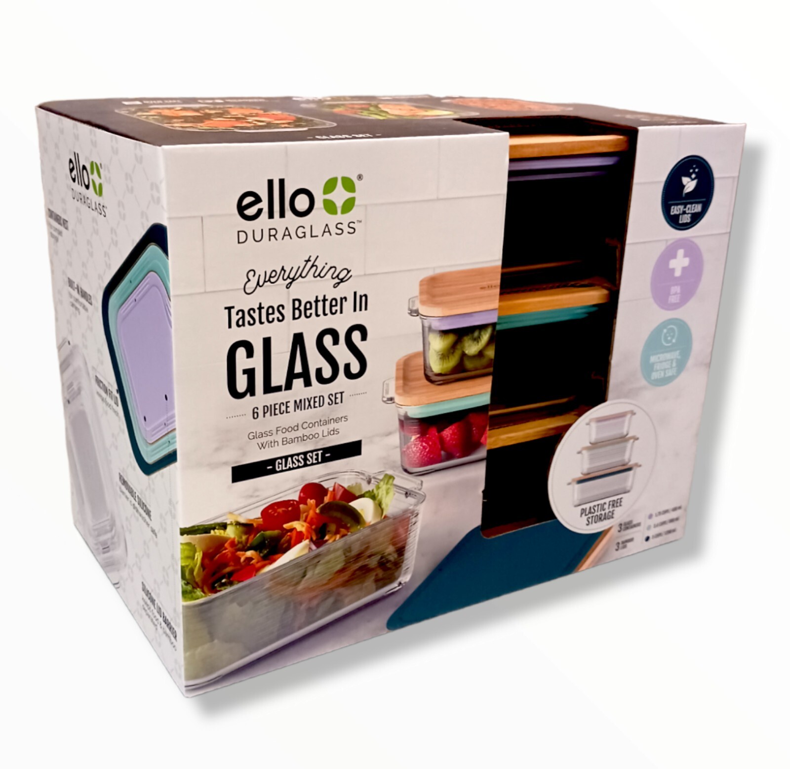 New Ello Glass Food Storage Container Set eBay