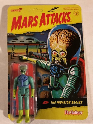 SUPER7 MARS ATTACKS INVASION BEGINS 1ST RELEASE ACTION FIGURE REACTION UNPUNCHED