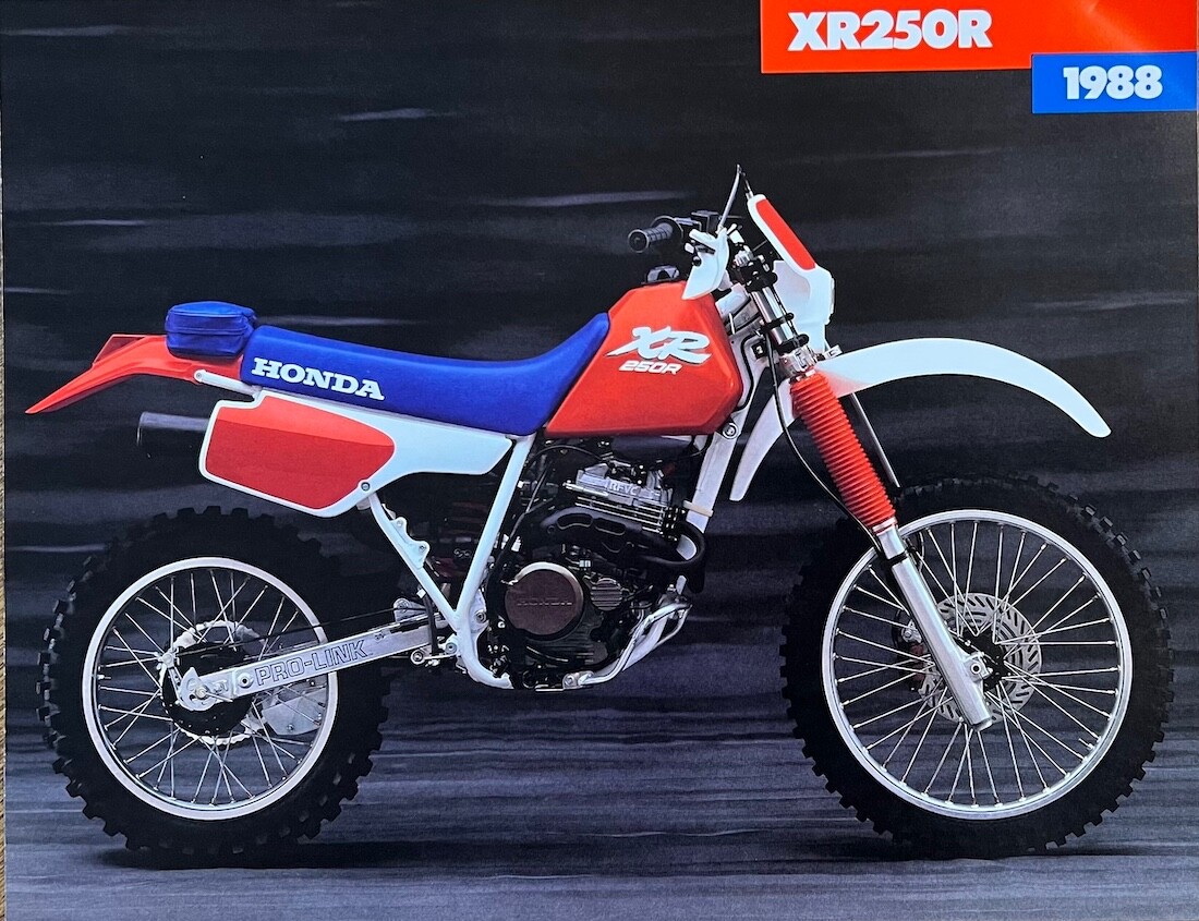 1988 Honda XR2500R double-sides glossy sales brochure