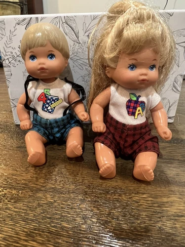 Vintage ‘76 Mattel Barbie Heart Family Toddler Twin Babies Baby Dolls Boy & Girl