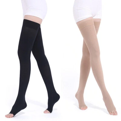 Medical Compression Stockings Support Varicose Veins Thigh High Open Toe Unisex