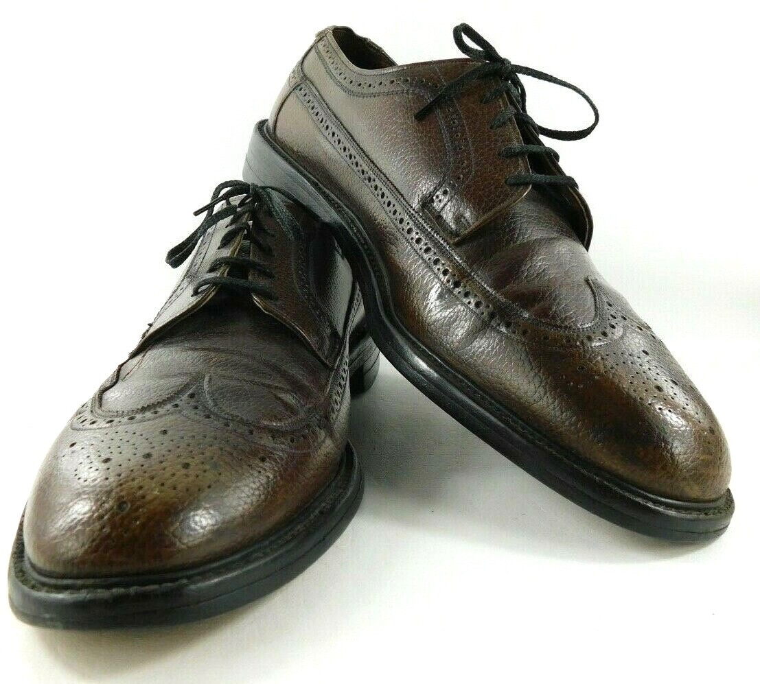 SAOLA Scarpa elegante Oxford Nunn Bush da uomo taglia 13 in pelle marrone tomaia e suola punta ala