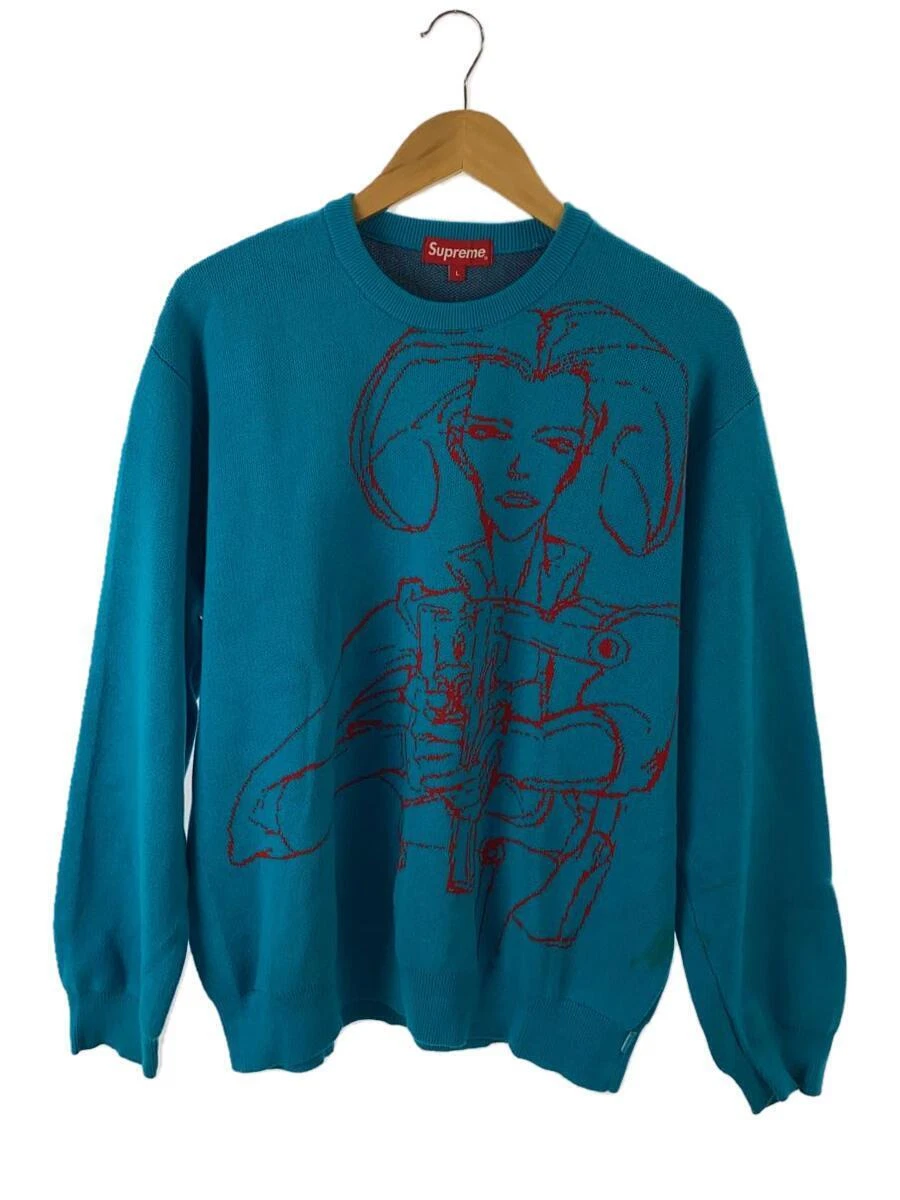 Pull Supreme velours côtelé bleu L occasion