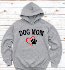 Dog Mom Gray Unisex Hoodie Sweatshirt