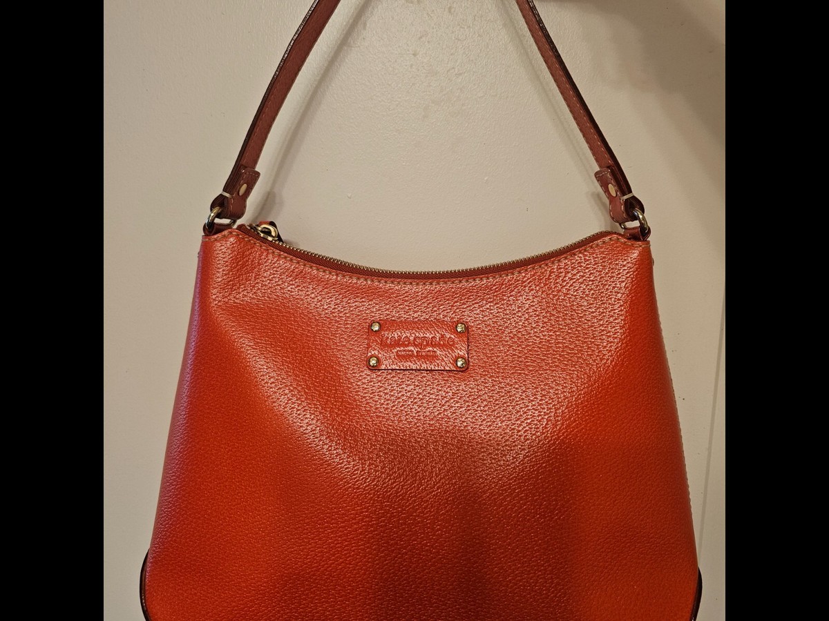 Kate Spade Wellesley Small Bri Orange Pebbled Leather Purse 
