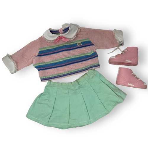 Vtg Cricket Doll Clothes Set Outfit Playmates Skirt Sweater Shirt Shoes