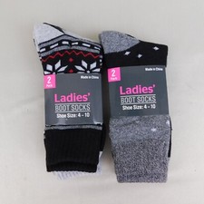 4 Pair Women's Winter Heavy-Knit Boot Socks - 4-10 Shoe Size 7623