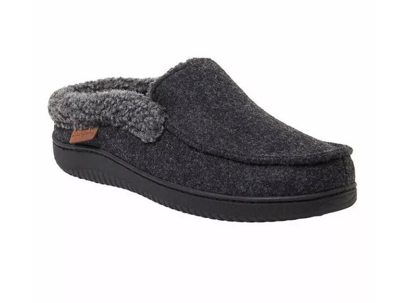 Мужские тапочки со стелькой из пены с эффектом памяти Dearfoams Черные Большие размеры 11-12 5790₽