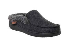 Dearfoams Men's Memory Foam Insole Slipper Black Large 11-12