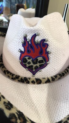 Pink Straw And Leopard Trim Cowboy Hat Size M | eBay