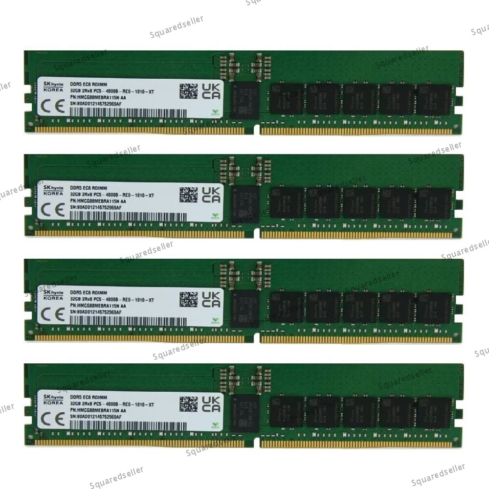 SK Hynix （4 x 32GB ）128GB 4800MHz REG ECC RAM DDR5 RDIMM