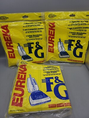 Lot Of 3 Authentic Eureka Vacuum Dust Bags Style F&G 52320 (3-Pack)  New 9 Total