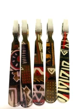 5-PACK FUN Vintage NEW Designer Toothbrush By Alan Stuart New York