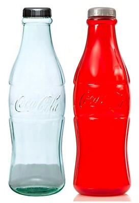 Coca-Cola Coke 12'' Bank Collectible Gift Clear Plastic Bottle Coin & Change