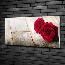 Wandbild Glas-Bild Druck auf Glas 100x50 Deko Blumen & Pflanzen Rosen Holz