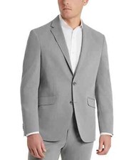 New- Kenneth Cole Reaction Techni-Cole Slim Fit Men's Suit Jacket Light Grey 40R