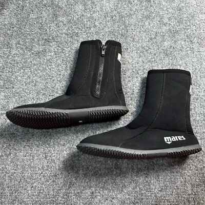 Mares Dive Boots Adult 8/9 Black Zip Closure Rubber Sole Classic Shoes