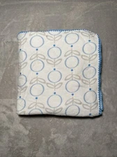 Swaddle Designs Blanket Round Circle Flowers Flannel Swadlde Blue Stitched Edge