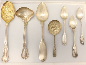 9 Assorted Pieces Of Sterling Silver Flatware, 356.3 Grams