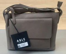 ABLE Women's Leather Olivia Crossbody Shoulder Bag in Slate (1121-028-02)