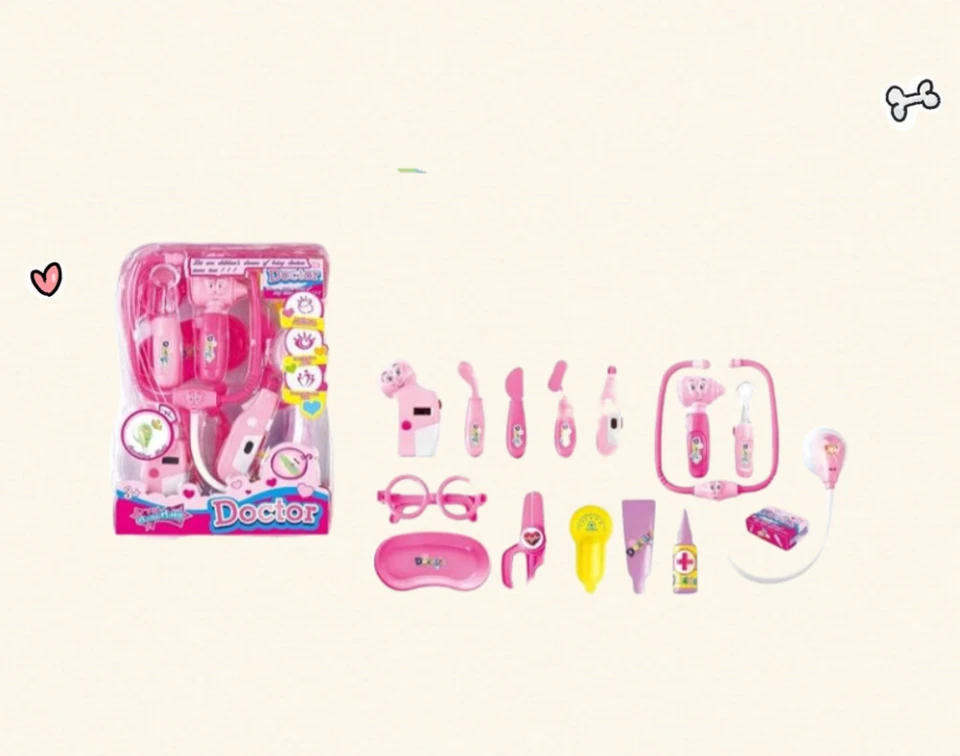 Детский игровой набор врачей со светом и звуком - набор игрушек медицинского оборудования, набор из 12 предметов - Изображение 3 из 3