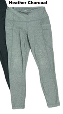 Member's Mark Women's Soft Ankle Leggings with Side Pockets Heather Charcoal
