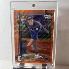 2025 Topps Chrome - Tarik Skubal #258 rifrattore onda arancione /25