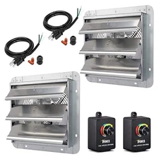 US 12 In. Silver 1600 Cfm 1620 Rpm High Speed Shutter Exhaust Fan With Controlle