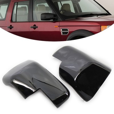 Gloss Black Rearview Mirror Cover Caps Fit Land Rover Discovery 3 Freelander 2
