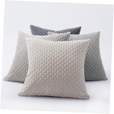 Throw Pillow Covers 18x18 Inch, Set of 4, 18" x 18" Pack of 4 Lt Grey Beige