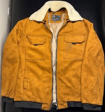 Men’s JSL Fashion Classic Faux Suede Sherpa Lined Jacket Brown Tan Zip Up