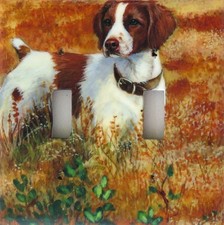 Brittany Art Printed on a Double Toggle light switch plate, made in USA