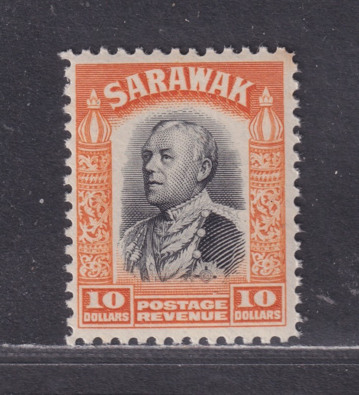 Sarawak SG 125 Scott 134 XF MNH/UMM 1934 $10 Charles Vyner Brooke SCV $40+