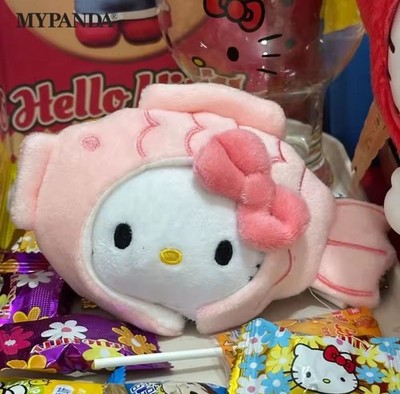 Sanrio Hello Kitty White & Pink Fish Cosplay Plush y2k Kawaii Keychain Bag Charm
