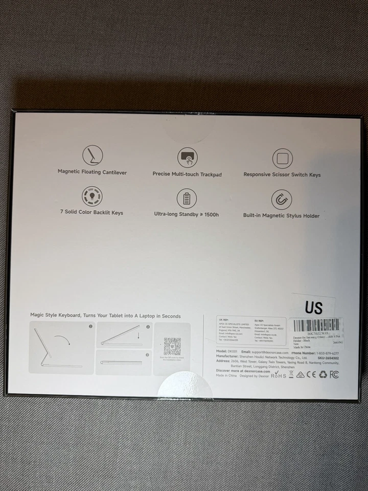 Funda Teclado Dexnor Galaxy Tab S10+/S9+/S9 FE+/S8+/S7+/S7 FE - Nueva, Caja Abierta Foto 3 de 4
