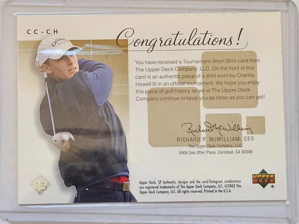 CHARLES HOWELL III 2002 SP Authentic Golf Course Classics /45 GOLD - Image 2 of 2