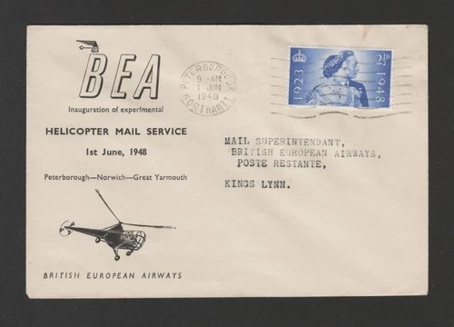 GB 1948 experimental helicopter mail service commemorative cover