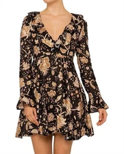 Zimmerman Veneto linen paisley ruffle mini dress sz 0  vgc RRP $495