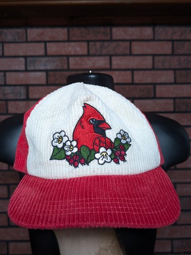 Stuntin Damn Fine Goods Hat Cardinal Corduroy Snapback Red White Bird Cap
