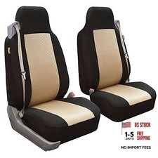 Universal Car Seat Covers High Back Front Set Beige - High Back 3D Air Mesh