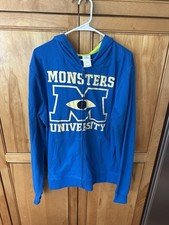 Disney Parks XL 50  Monsters University Inc Zip-Up Hoodie Blue Jacket LKNU 