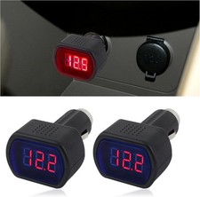 Car Led Cigarette Lighter Voltage Meterdigital Display Battery 2pcs Car Led Cigarette Lighter Voltage Meterdigital Display Battery 2pcs