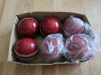 Cricketbälle Erwachsene Leder 5 1/2 Oz x 6