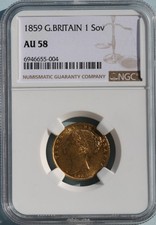 1859 Sheildback Gold Sovereign