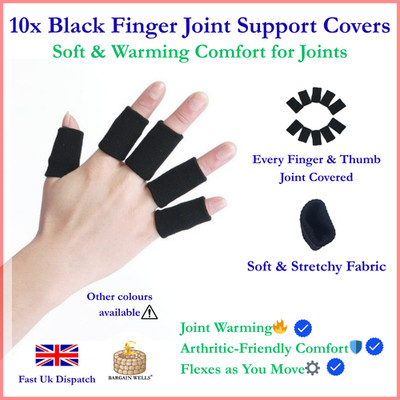 10 x Unterstützung Fingerbandage Schmerzlinderung Arthritis Trigger UK Glätteisen Handbett