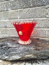 RARE Barovier Toso Signoretto ruby red 24k Gold Italian Art Glass Murano
