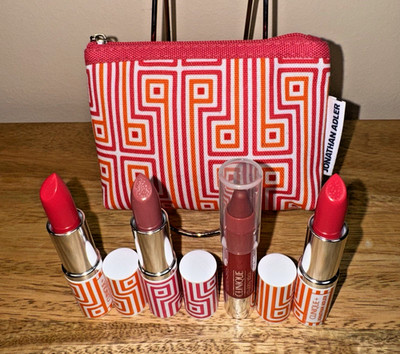 3 CLINIQUE Lipsticks - Plum Pop, Punch Pop (2) & 1 Chubby Stick Super Strawberry